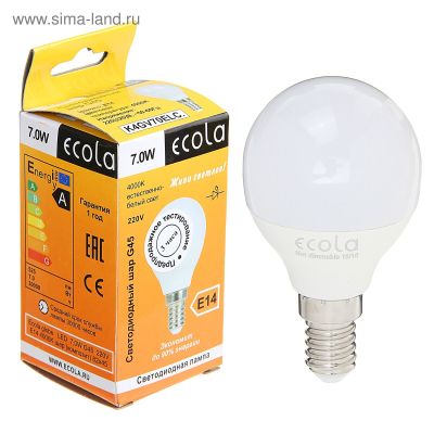 ����� ��� 7W 4000K E14 LED Ecola