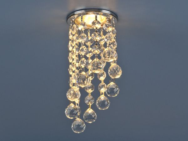 Светильник встраиваемый MR-16 205 С-С хром/прозрачный хрусталь Elektrostandard