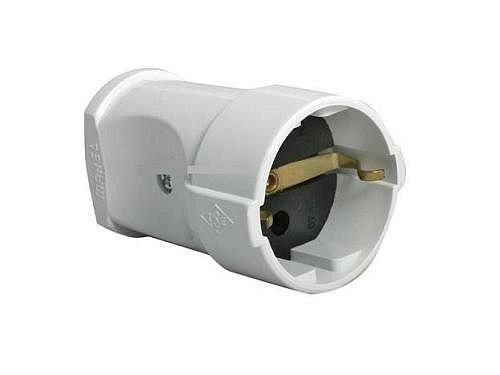 Штепсельное гнездо с заземлением белое Makel
