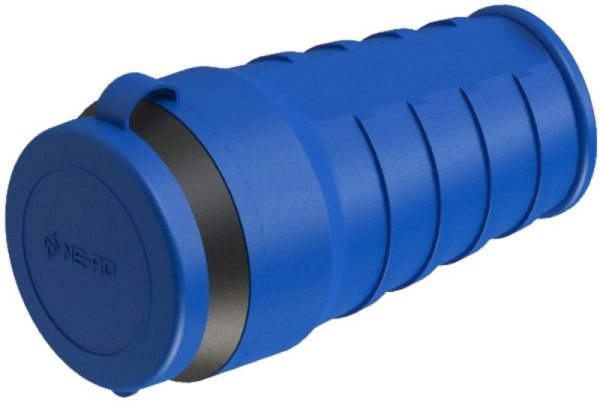 Штепсельное гнездо с/з каучук синий NE-AD