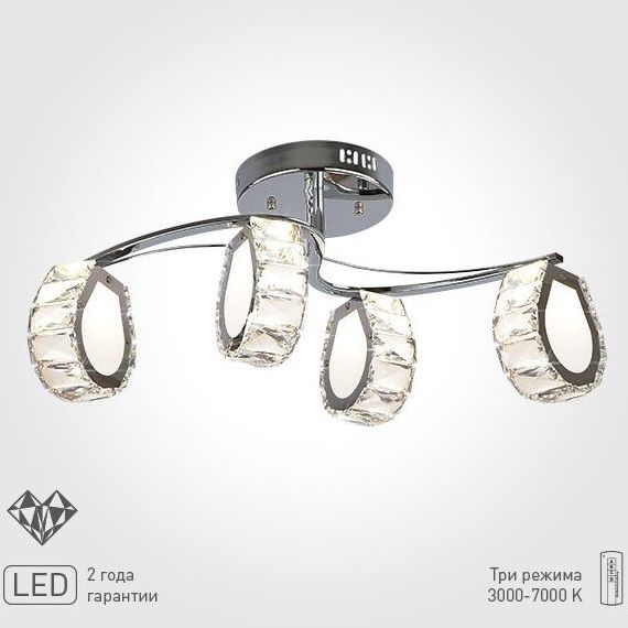 Люстра 90028/4 хром 4х5W LED Евросвет