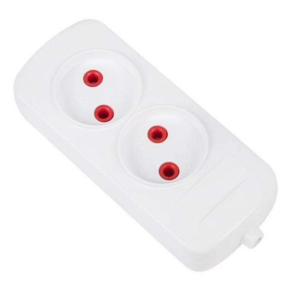 Колодка 2-постовая без заземления белый эконом REXANT