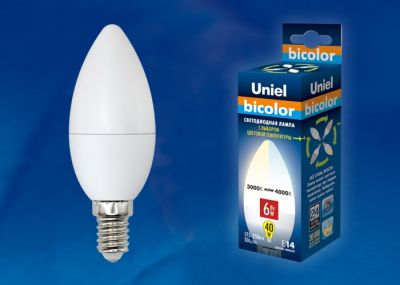 ����� ����� 6W bicolor E14 LED Uniel