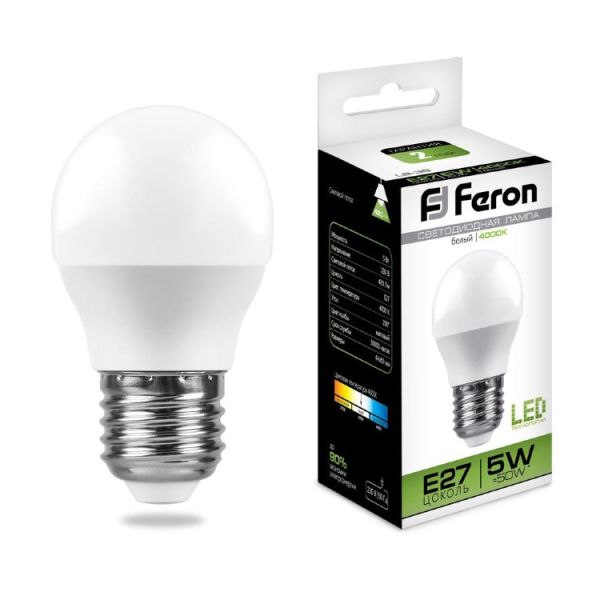 ����� ��� 5W 4000K E27 G45 LB-38 LED Feron