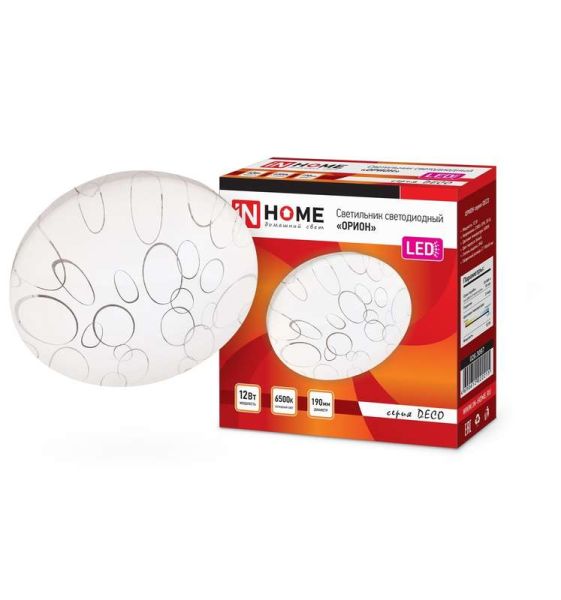 ���������� ��������� LED DECO ����� 12W 6500K D190  ���� IN HOME