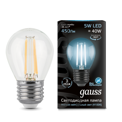 ����� ��� G45 5W 4100K E27 �������� LED Gauss