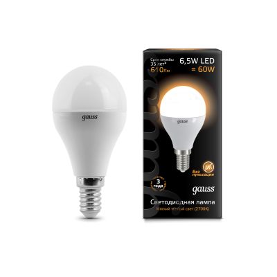 ����� ��� 6.5W 2700K E14 LED Gauss