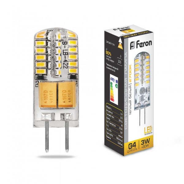 ����� LED 12V 3W 2700K 9LED LB-422 G4 Feron 