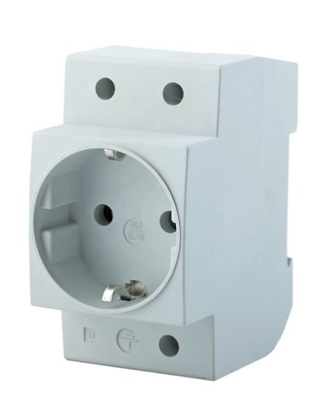 Розетка на DIN-рейку PST16-70-20 2P+PE 16А, серый STEKKER