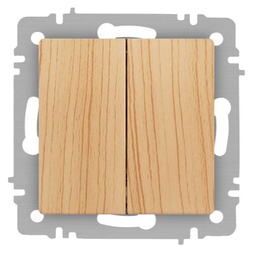 Выключатель 2-х клавишный сосна Intro Accent 6-104-11