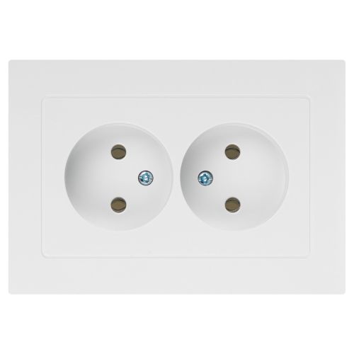 Розетка 2-я б/з белый Intro Accent 6-204-01