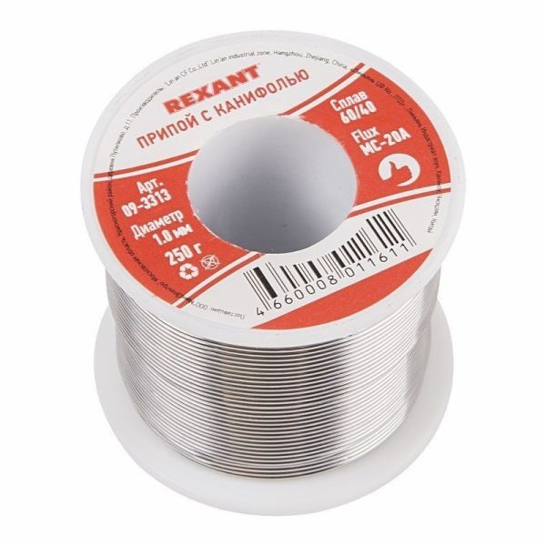 ������ � ��������� 250��. d=1.0 mm (Sn60 Pb40 Flux 2.2%) 09-3313 Rexant