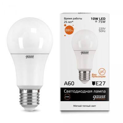 ����� ����� 10W 3000K E27 A60 LED Gauss Elementary