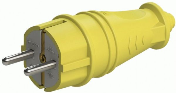Вилка КАУЧУК прямая с/з 2P+PE IP44 желтый NE-AD