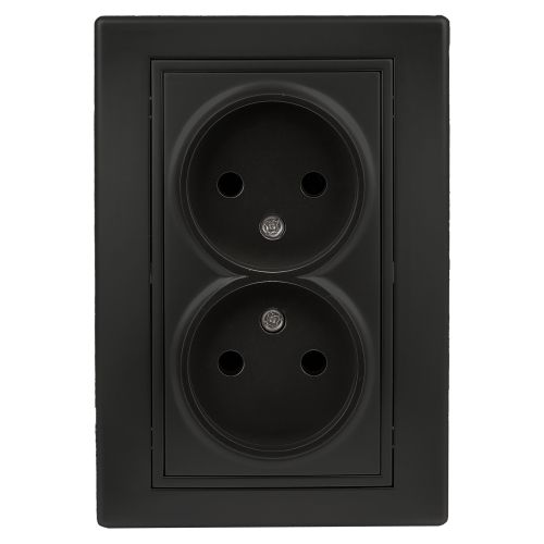 Розетка 2-я без заземления антрацит Intro Plano 1-204-05