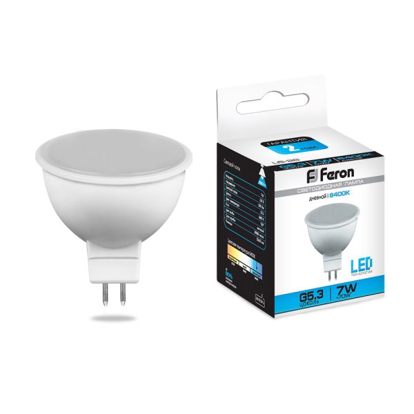 Лампа LED MR16 7W 6400K G5.3 LB26 LED80 Feron