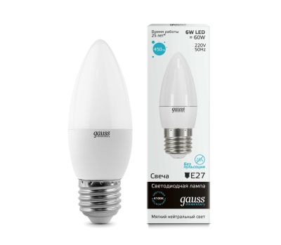 ����� ����� 6W 4100K E27 Gauss Elementary LED 