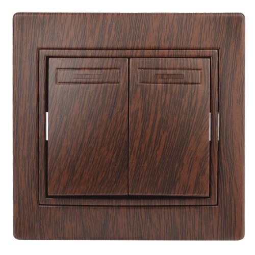 Выключатель 2 клавишный венге Intro Plano 1-104-10