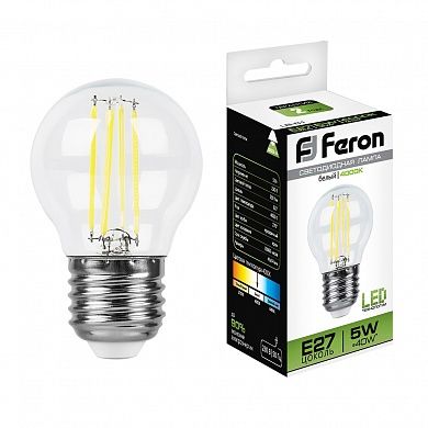 ����� ��� G45 5W 4000K E27 �������� LB-61 LED Feron