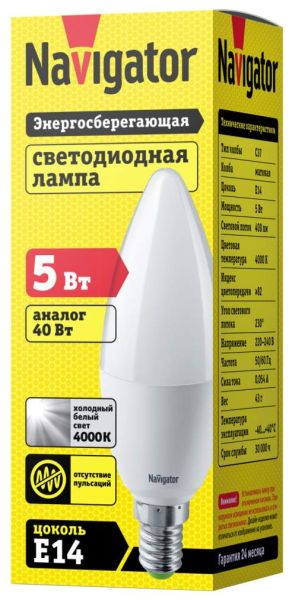 ����� ����� 5W 4000K E14 �37 LED ���������