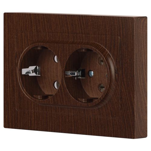 Розетка 2-я с/з венге Intro Accent 6-205-10