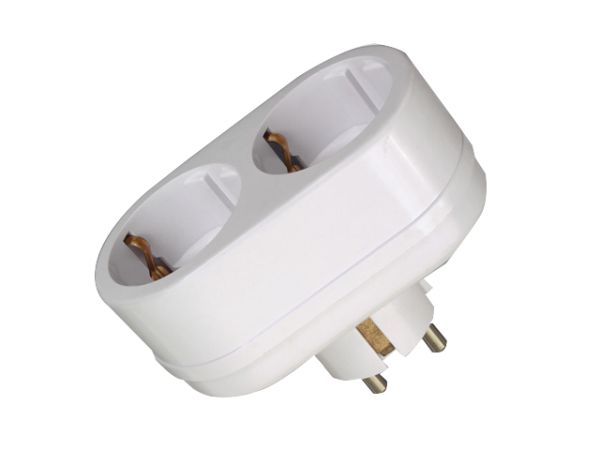 Разветвитель сететевой 2 гнезда евро 16А белый 2Т2 TOKER