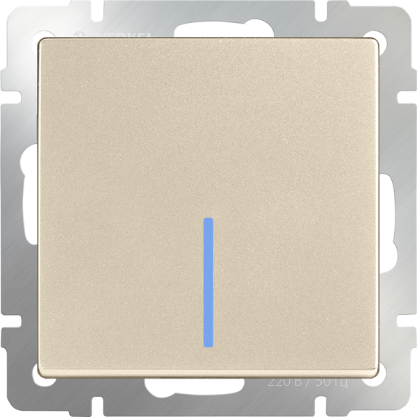 WERKEL шампань выключатель 1-клавишный с подсветкой