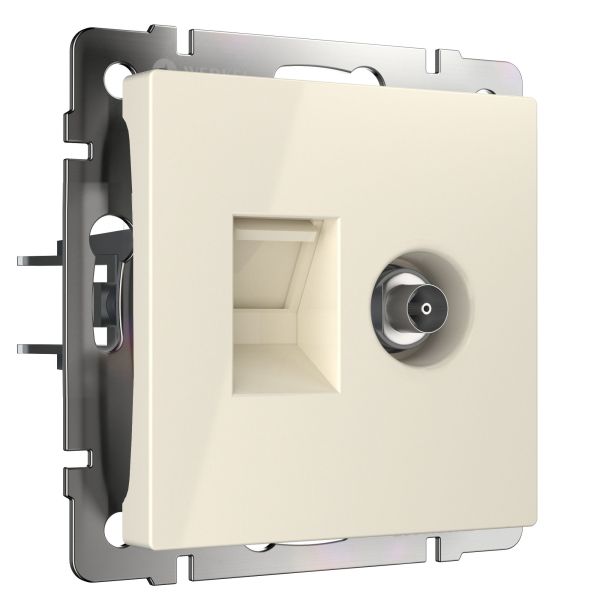 WERKEL слоновая кость Розетка ТВ+Ethernet RJ-45 6 cat