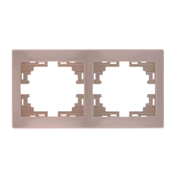 Рамка 2 поста горизонтальная Крем MIRA Lezard 701-0300-147