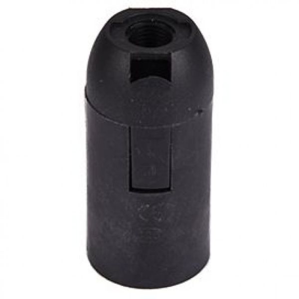 Патрон Е14 подвесной пластик черный ECOLA