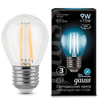 ����� ��� G45 9W 4100K E27 �������� LED Gauss
