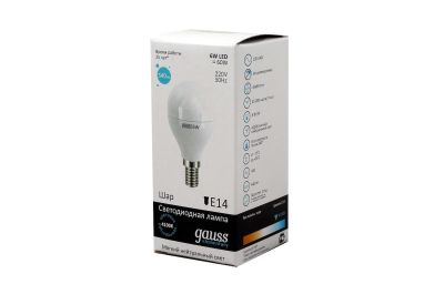 ����� ��� 6W 4100K E14 G45 LED Gauss Elementary 