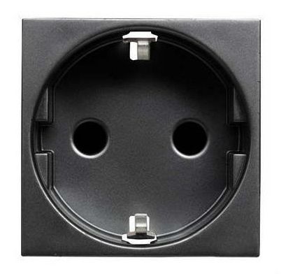 Розетка с заземлением и шторками 2-модульная Антрацит Zenit ABB 2CLA228860N1801