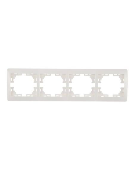 Рамка 4 поста горизонтальная/вертикальная Белый MIRA Lezard 701-0202-149