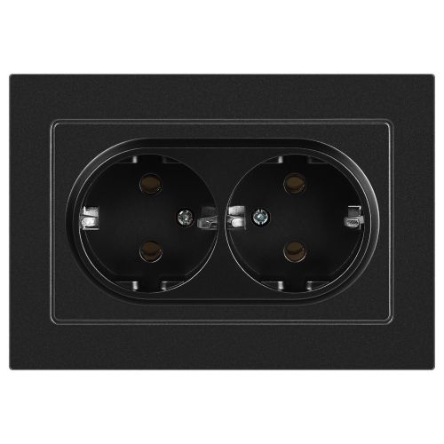 Розетка 2-я с/з антрацит Intro Accent 6-205-05