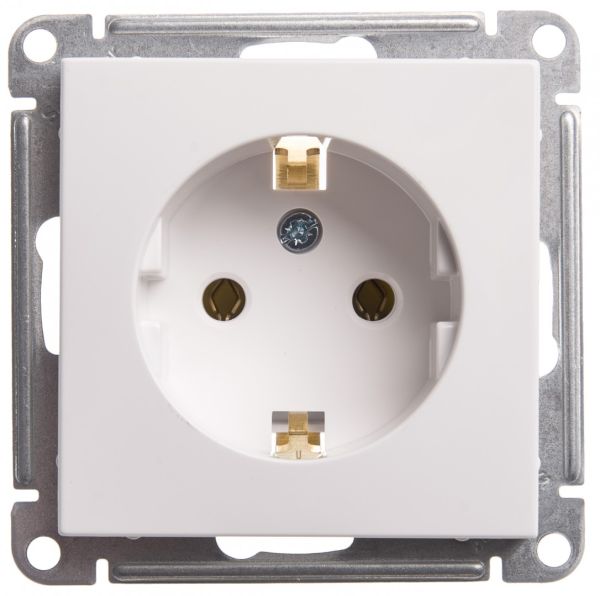 Atlas Design Schneider Electric белый Розетка с/з механизм