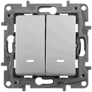 �����������/������������� 2-��������� � ����������. ��������. Etika. Legrand 672416