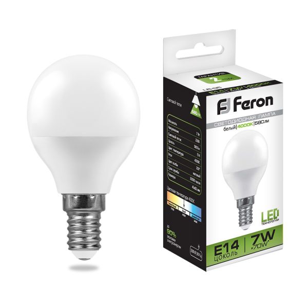 ����� ��� 7W 4000K E14 Feron LB-95 LED