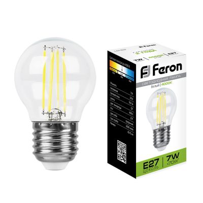 ����� ��� G45 7W 4000K E27 �������� LB-52 LED Feron