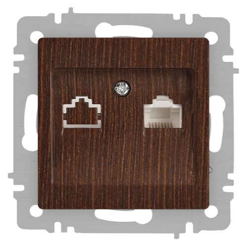 Розетка информационная RJ45 венге Intro Accent 6-303-10