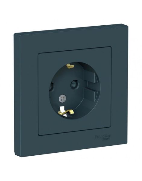Atlas Design Schneider Electric изумруд Розетка с/з