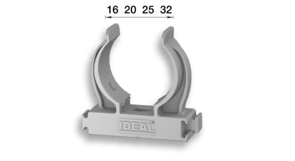 Клипса D 20 мм светло-серый Идеал (уп. 20шт)